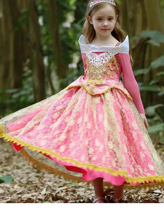 JerrisApparel Other - Girls' Pink and Gold Princess Costume Dress - Kids Theater Size 110 (4T)